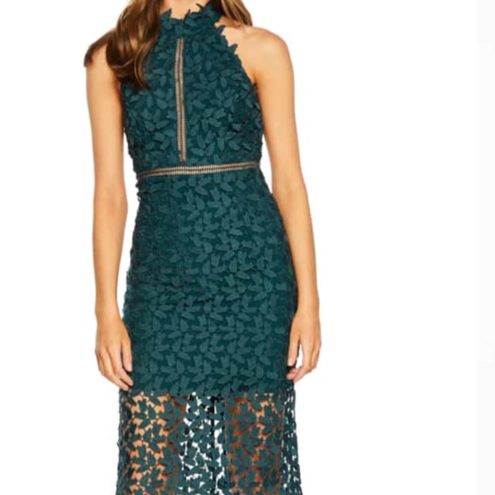 Bardot green lace Gemma dress